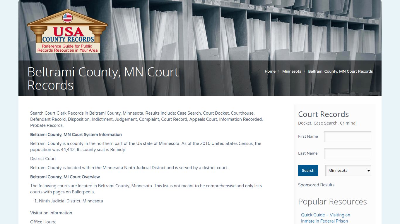 Beltrami County, MN Court Records | Name Search